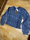 Anthropologie Blue Printed Peplum Blouse NWT ♡︎
