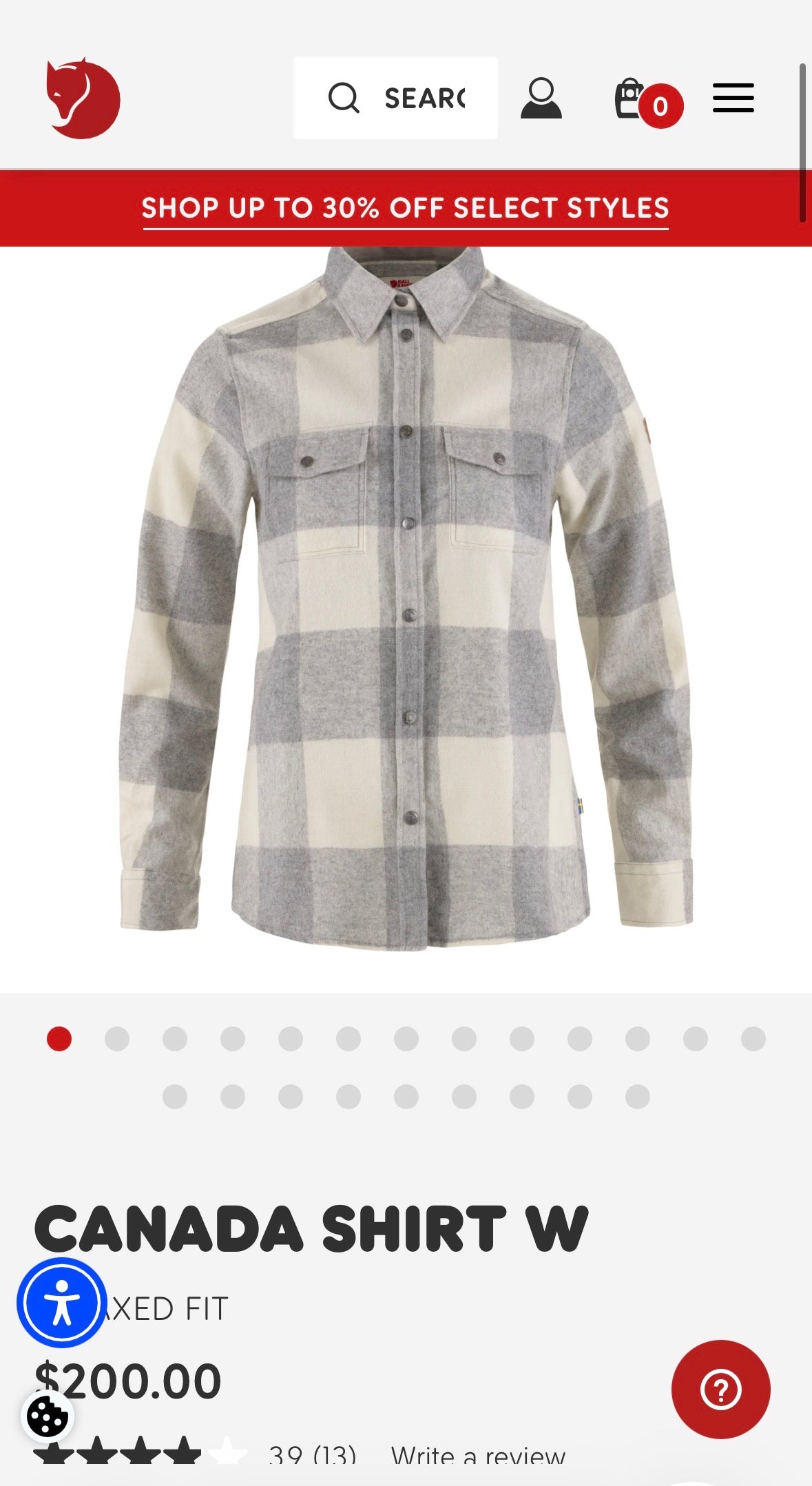 Fjällräven Grey Plaid Flannel Shirt – Women’s Large (NWOT)