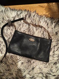 Pre Loved Coach Black Pebbled Leather Chain Crossbody ♡︎